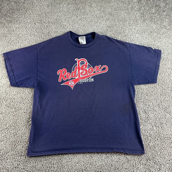 VINTAGE Boston Red Sox Shirt Mens Extra Large Blue Red MLB Baseball 2006 Adidas - Picture 1 of 12